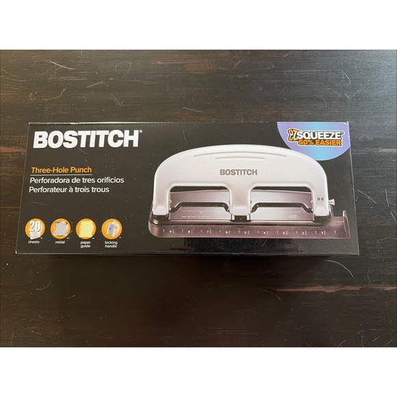 Paperpro Other - PAPERPRO BOSTITCH OFFICE EZ SQUEEZE 3-HOLE PUNCH, 20 SHEET CAPACITY - GRAY